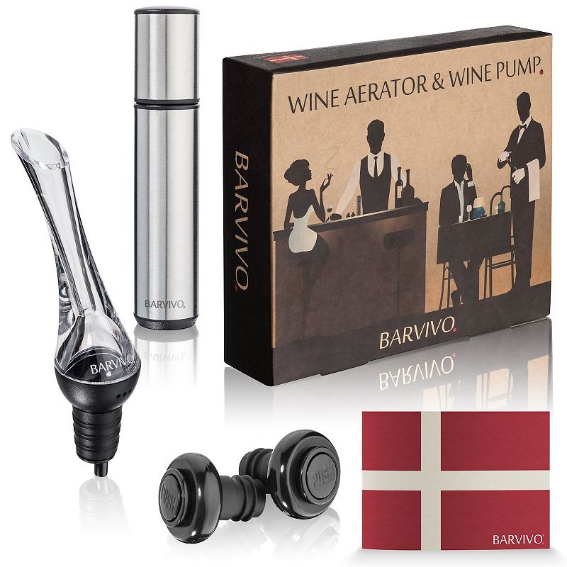 Wine Aerator and Saver Pump with Vacuum Bottle Stoppers - Preserve Your Wine and Enhance Its Taste - Ultimate Gift Idea for Valentine's Day