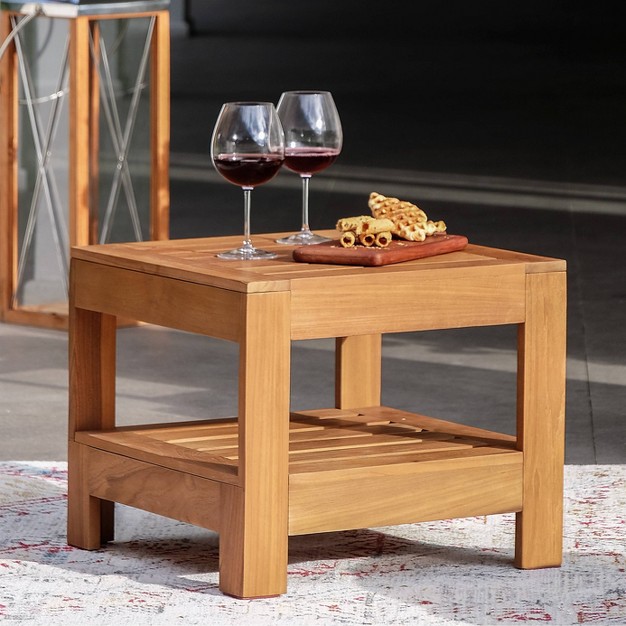 Logan Outdoor Teak Wood Side Table Cambridge Casual