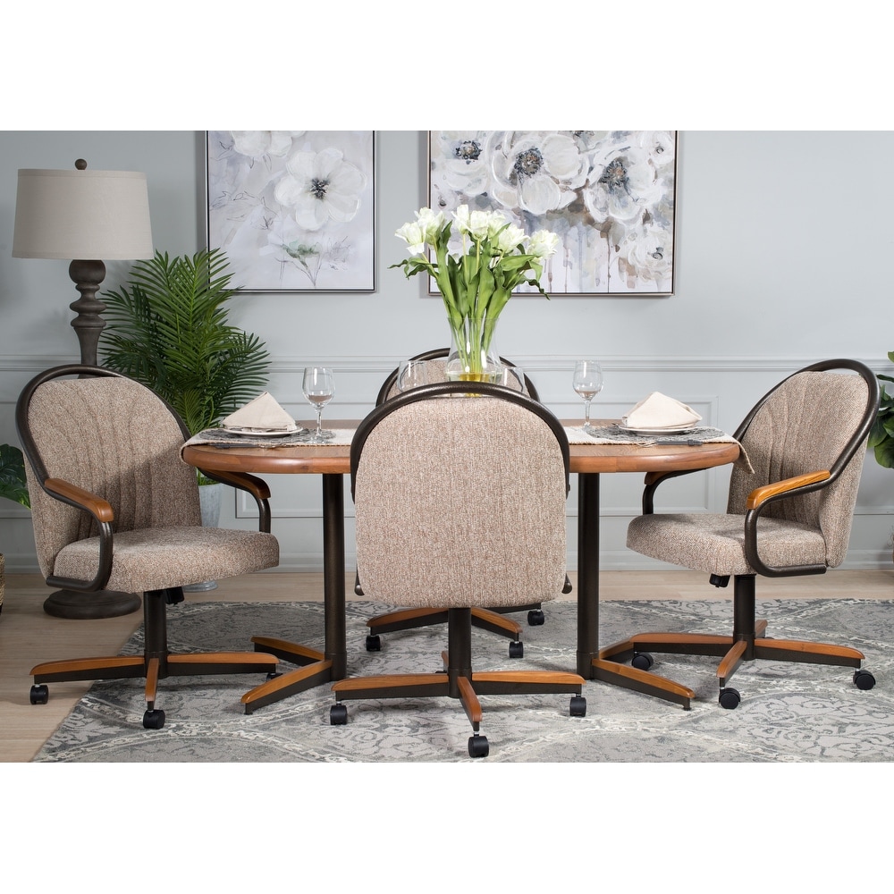 Casual Dining Barell Swivel and Tilt Rolling Dining Chair   38\