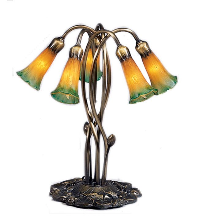 Meyda Tiffany 14893 Stained Glass / Tiffany Table Lamp From The Lilies Collection -