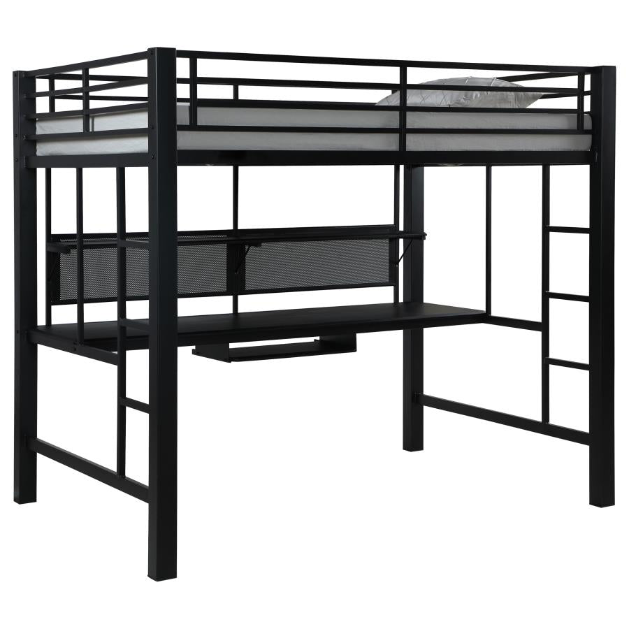 Avalon Full Workstation Loft Bed Black-460023