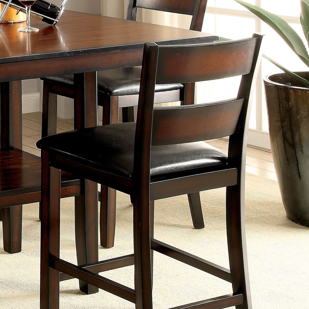 Belerd Contemporary Brown Cherry Wood 5 Piece Counter Height Dining Set by Furniture of America