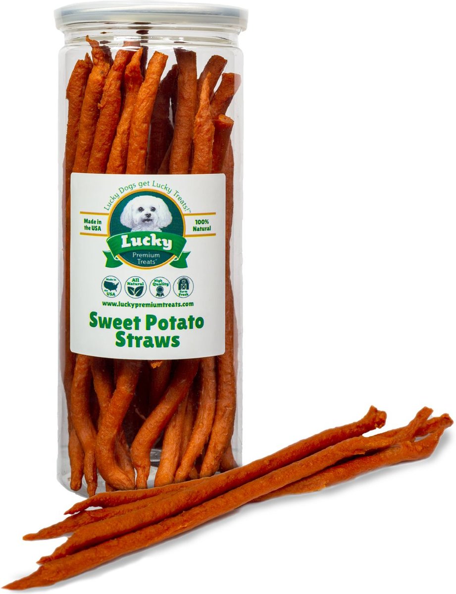 Lucky Premium Treats Sweet Potato Straws Dehydrated Dog Treats