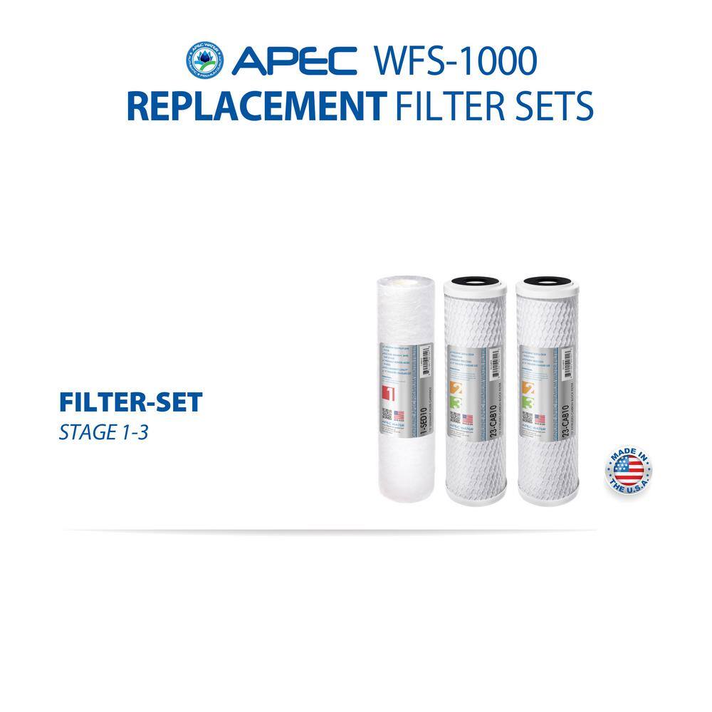 APEC Water Systems WFS-Series Super Capacity Premium Quality 3-Stage Under Counter Water Filtration System WFS-1000