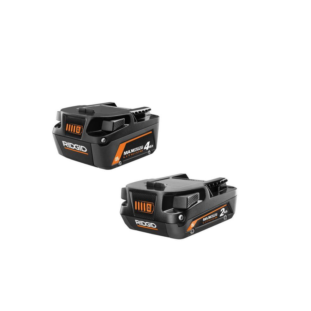 RIDGID 18V Brushless Cordless 4-Tool Combo Kit with (1) 4.0 Ah and (1) 2.0 Ah MAX Output Batteries 18V Charger and Tool Bag R9225