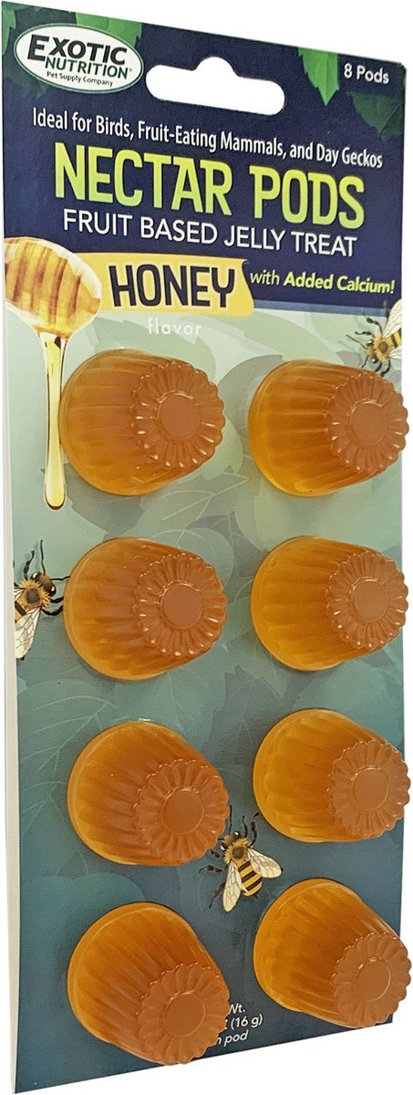 Exotic Nutrition Nectar Pods Honey Small Pet Treats， 16-gm， 8-pack