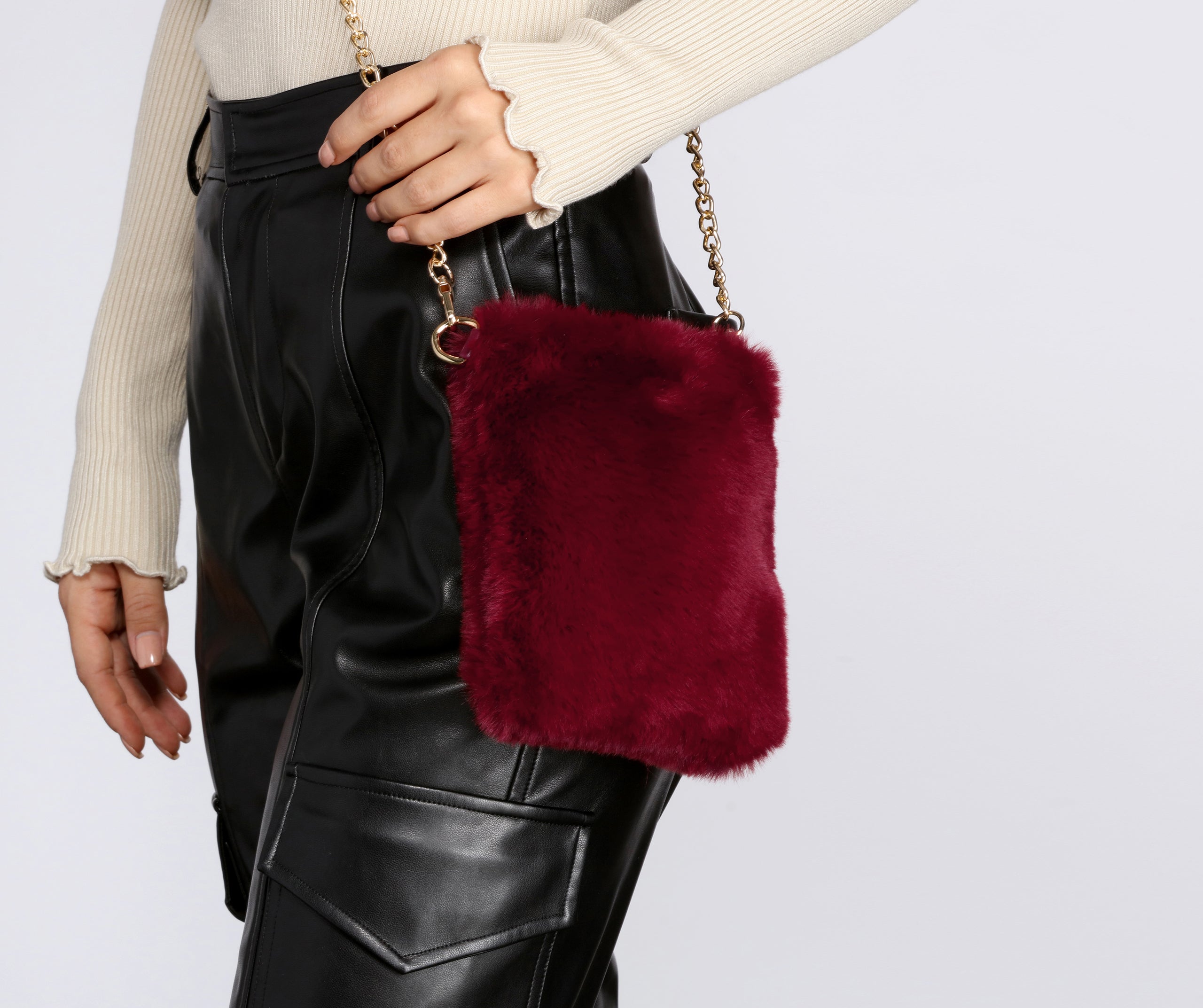 Faux Fur Cross-body Purse