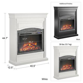 Ameriwood Home Robinside 40.5 in. Electric Freestanding Fireplace in White HD99347