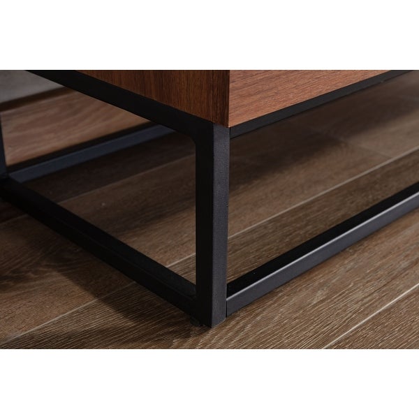 Particle Board Console Table with 3 Drawers in Walnut Brown