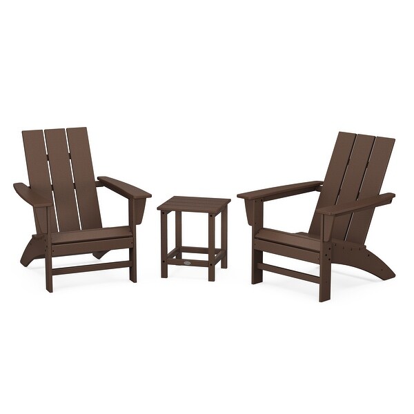 POLYWOOD Modern 3Piece Adirondack Set with Long Island 18