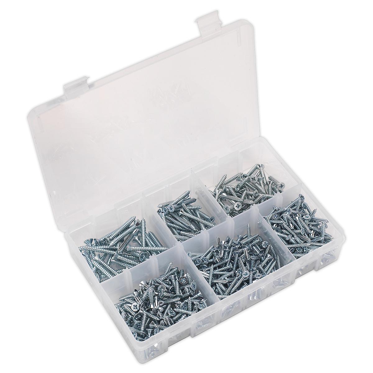 Sealey Ab062Stcs Self Tapping Screw Assortment 510Pc Countersunk Pozi Zinc