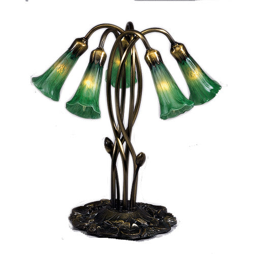 Meyda  14995 Stained Glass /  Table Lamp From The Lilies Collection - Blue