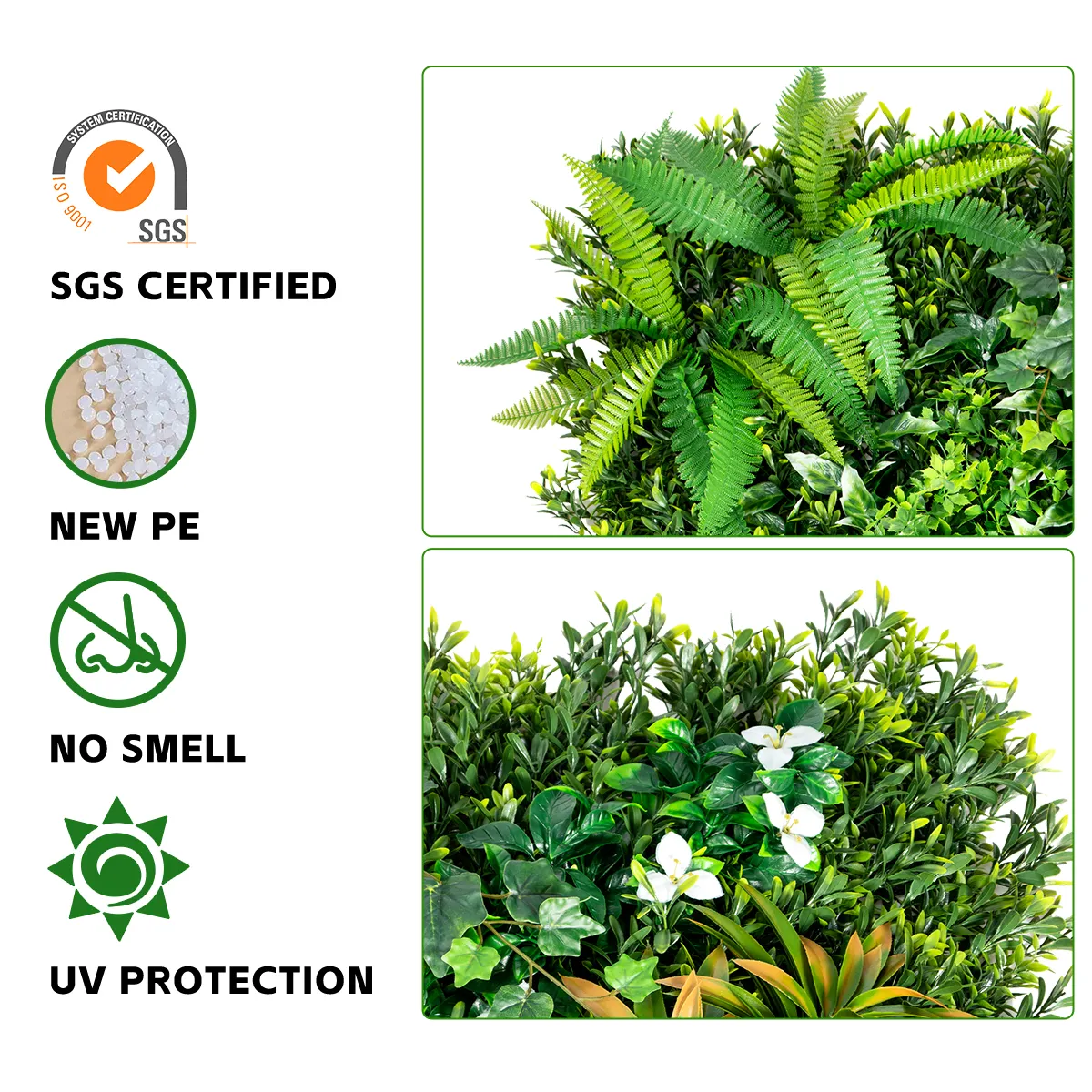 Pq70 Garden Supplies Anti UV Plastic Green Foliage Boxwood Privacy Screen Panel Hedge Topiary Artificial Grass Wall