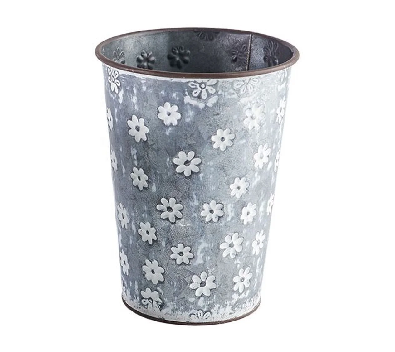 Stackable customised metal galvanised french flower bucket for home and garden decor