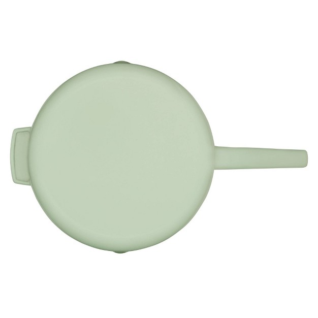 Enameled Cast Iron Induction Skillet With Helper Handle And Pour Spouts Pistachio