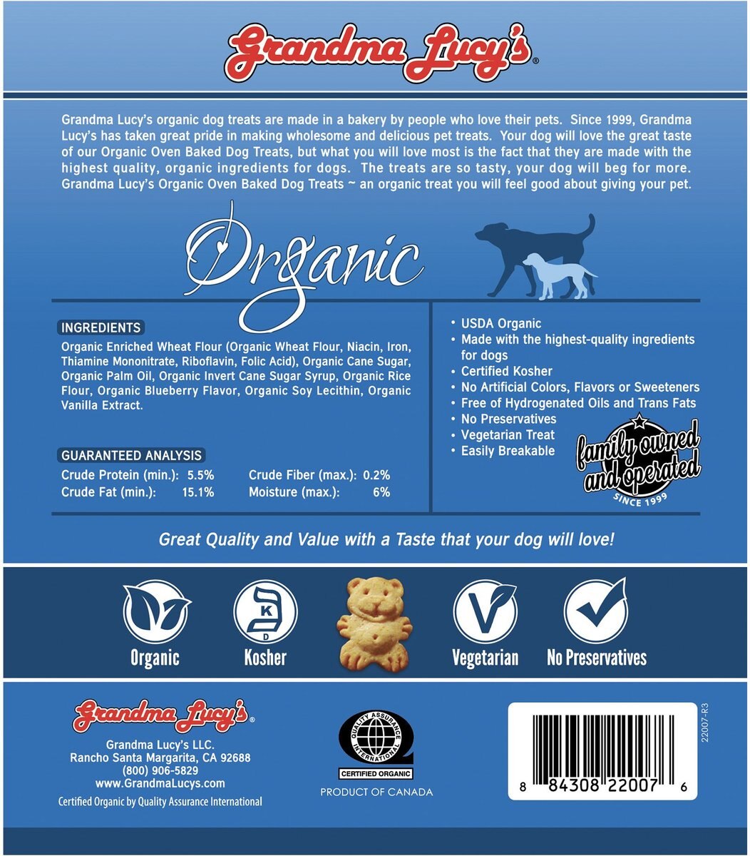 Grandma Lucy's Organic Blueberry Oven Baked Dog Treats