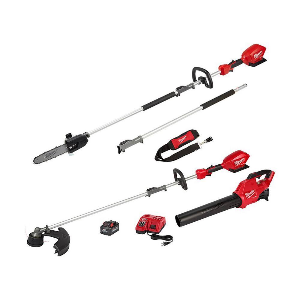 MW M18 FUEL 10 in. 18V Lithium-Ion Brushless Electric Cordless Pole Saw  M18 FUEL QUIK-LOK String TrimmerBlower Combo Kit 2825-20PS-3000-21