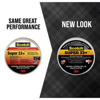 Scotch Super 33+ 34 in. x 66 ft. x 0.007 in. Vinyl Electrical Tape Black 6132-BA-10