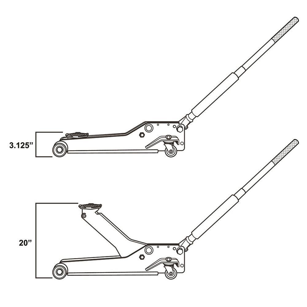 Husky 3-Ton Low Profile Car Jack with Quick Lift HD00120-DIP