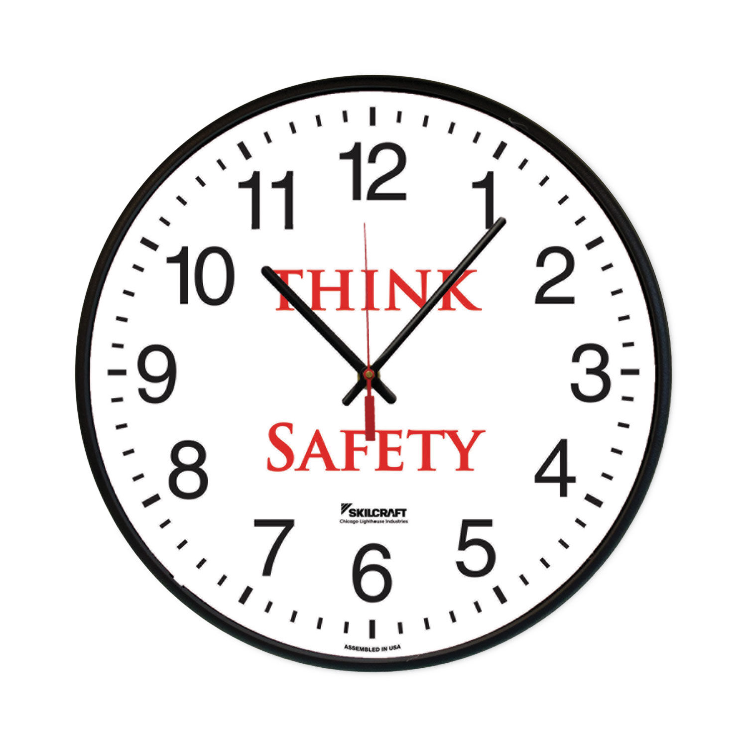 SKILCRAFT Safety Message Quartz Wall Clock by AbilityOneandreg; NSN6986558