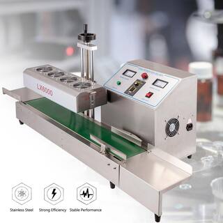 VEVOR Induction Bottle Sealer 110-Volt Continuous Induction Sealer Silver Lx-6000 For Cap Diameter 0.8 in. to 3.1 in. DCGYFKJ6000A00001V1