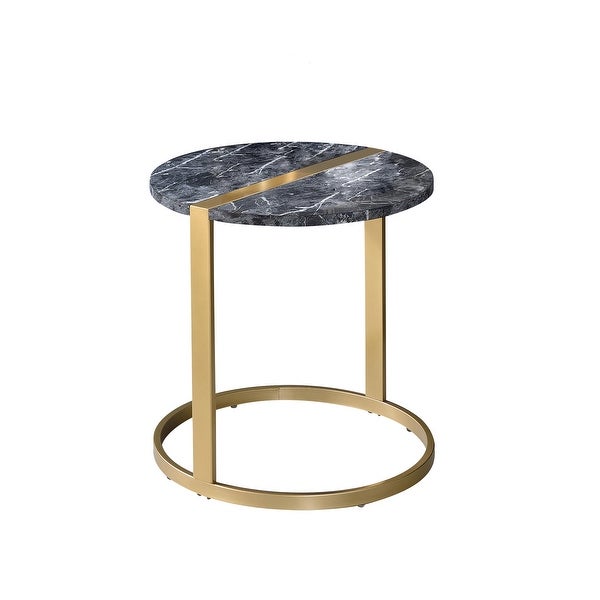 Furniture of America Vannen Contemporary 18-inch Faux Marble Side Table