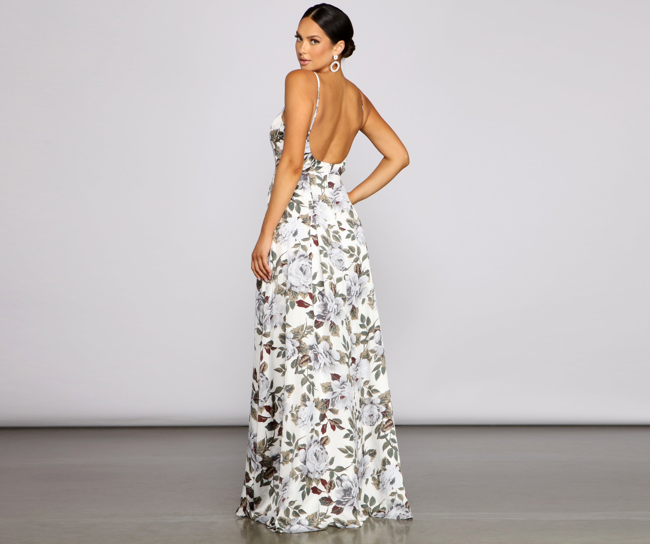 Tatiana Formal Floral High Slit A-Line Dress