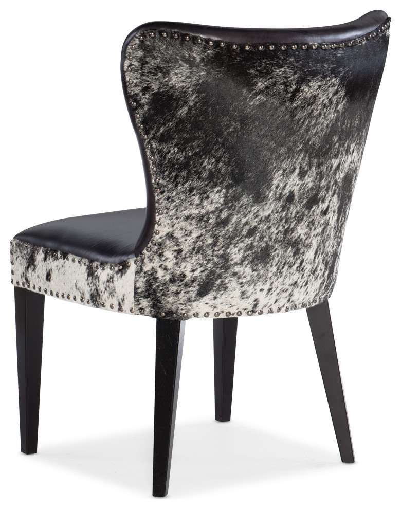 Hooker Furniture Kale Leather Accent Chair with Salt  ampPepper HOH in Black   Contemporary   Dining Chairs   by Hooker Furniture  Houzz