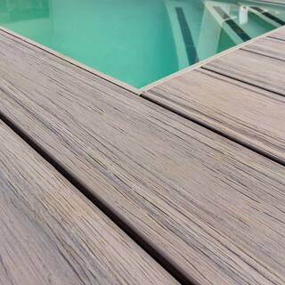 FORTRESS Infinity IS 5.35 in. x 6 in. Starter Caribbean Coral Grey Composite Deck Board Sample 194206109