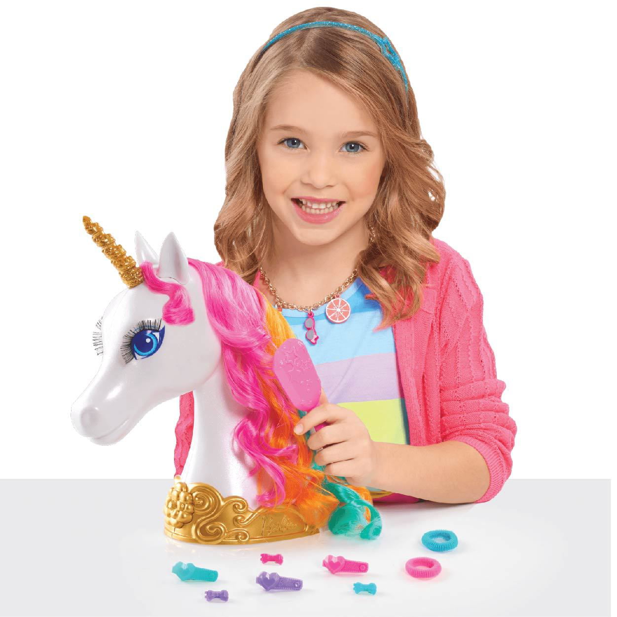 Barbie Dreamtopia 11-Piece Unicorn Styling Head,  Kids Toys for Ages 3 Up, Gifts and Presents