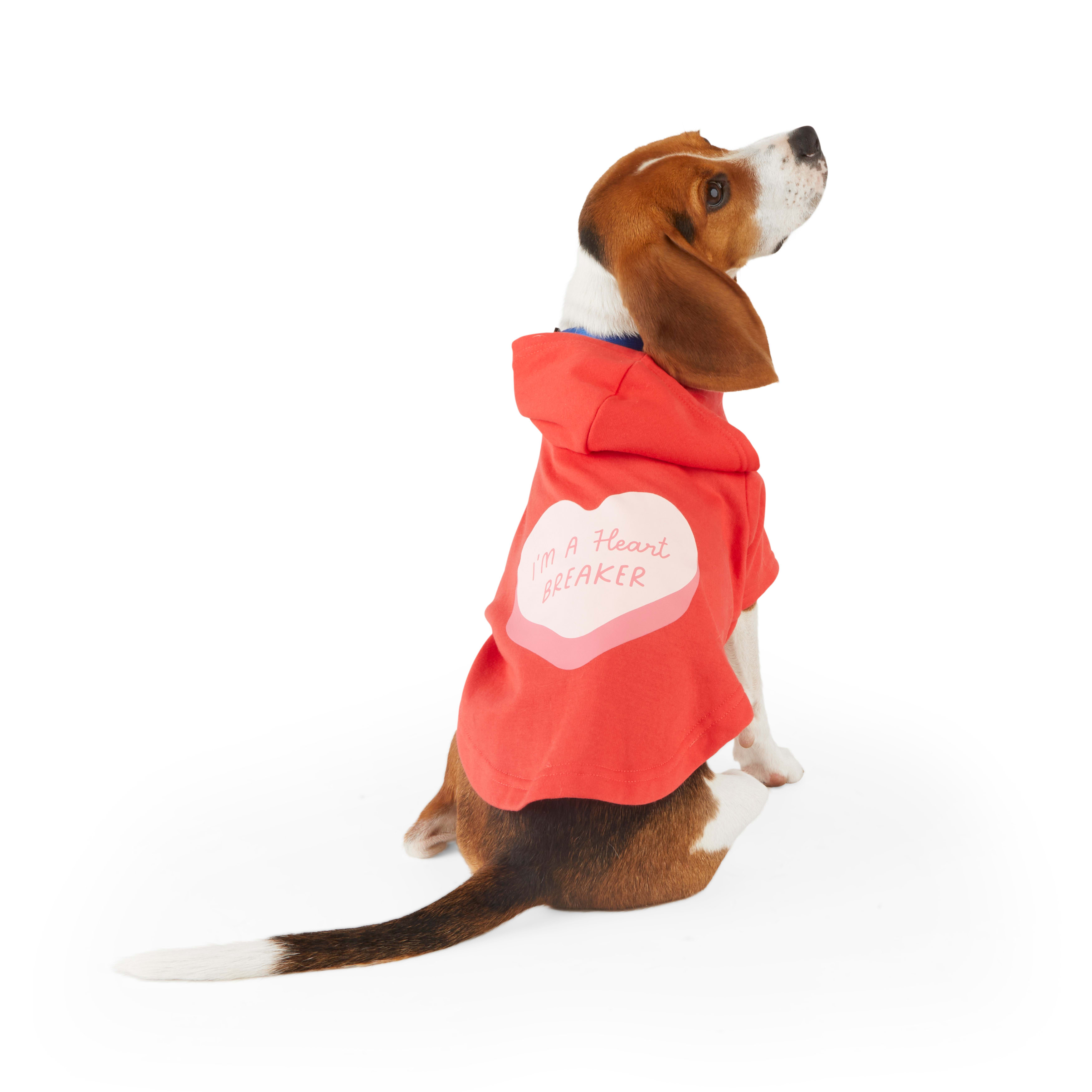 YOULY Valentines Day Heartbreaker Dog Hoodie， XX-Small