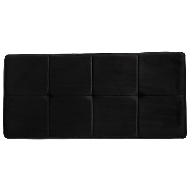 Trylara Velvet Entryway Bench Black gold Aiden Lane