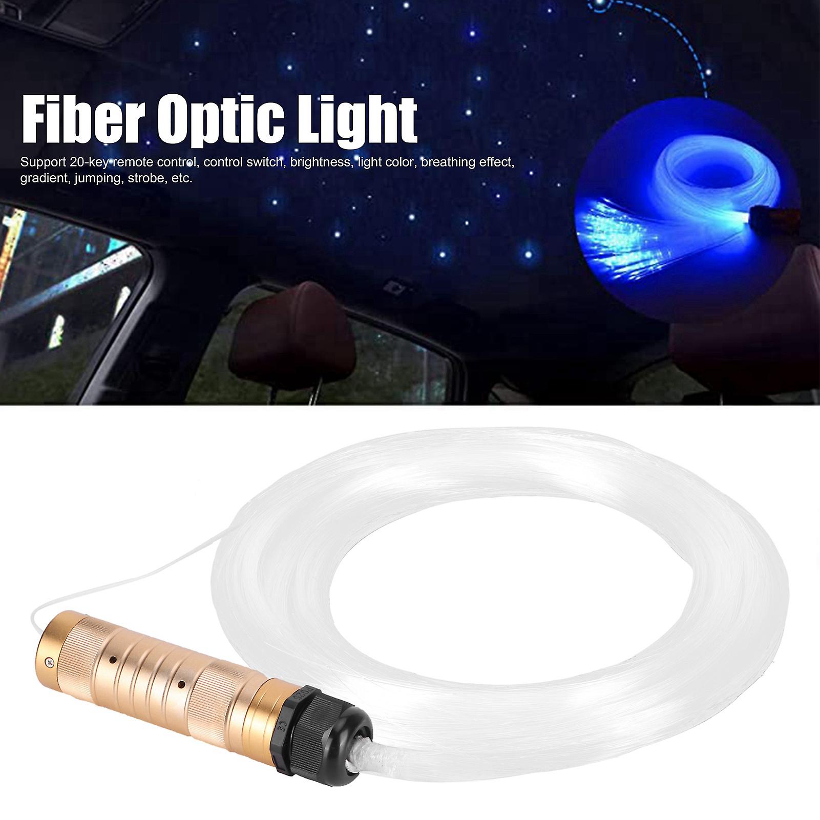 10w Rgbw Fiber Optic Light With Remote Control For Car Ceiling， Ktv， Bar Decoration - 150pcs， 0.75mm X 2m[us Plug]