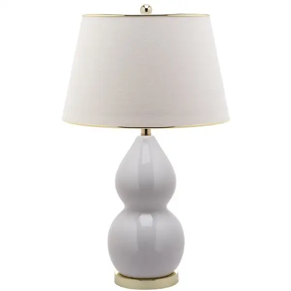 SAFAVIEH Lighting 26-inch Jill White Double Gourd Ceramic Lamp - 16