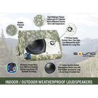 Sound Appeal 6.50 in. BT BLAST IndoorOutdoor Wireless Bluetooth Speaker Camouflage Pair SA-BTPRO-CF6