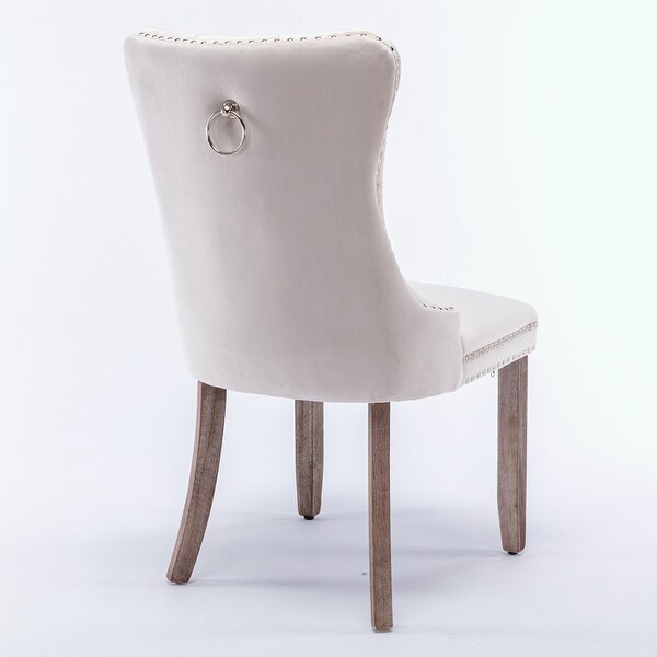 2Pcs High-end Tufted Velvet Dining Chair