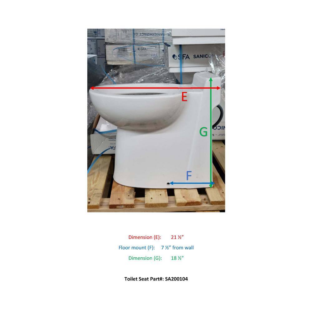 Saniflo SaniCompact 1-Piece 1.281 GPF Dual Flush Elongated Toilet in White with Built-In 0.3 HP 115-Volt Macerator Pump 023