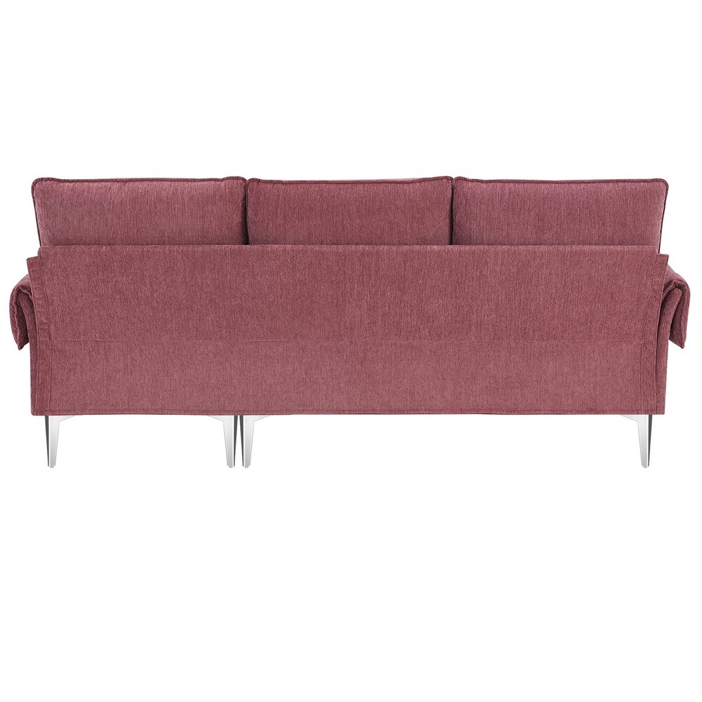 Merax Modern Chenille L Shaped Sofa Couch with Reversible Chaise Lounge