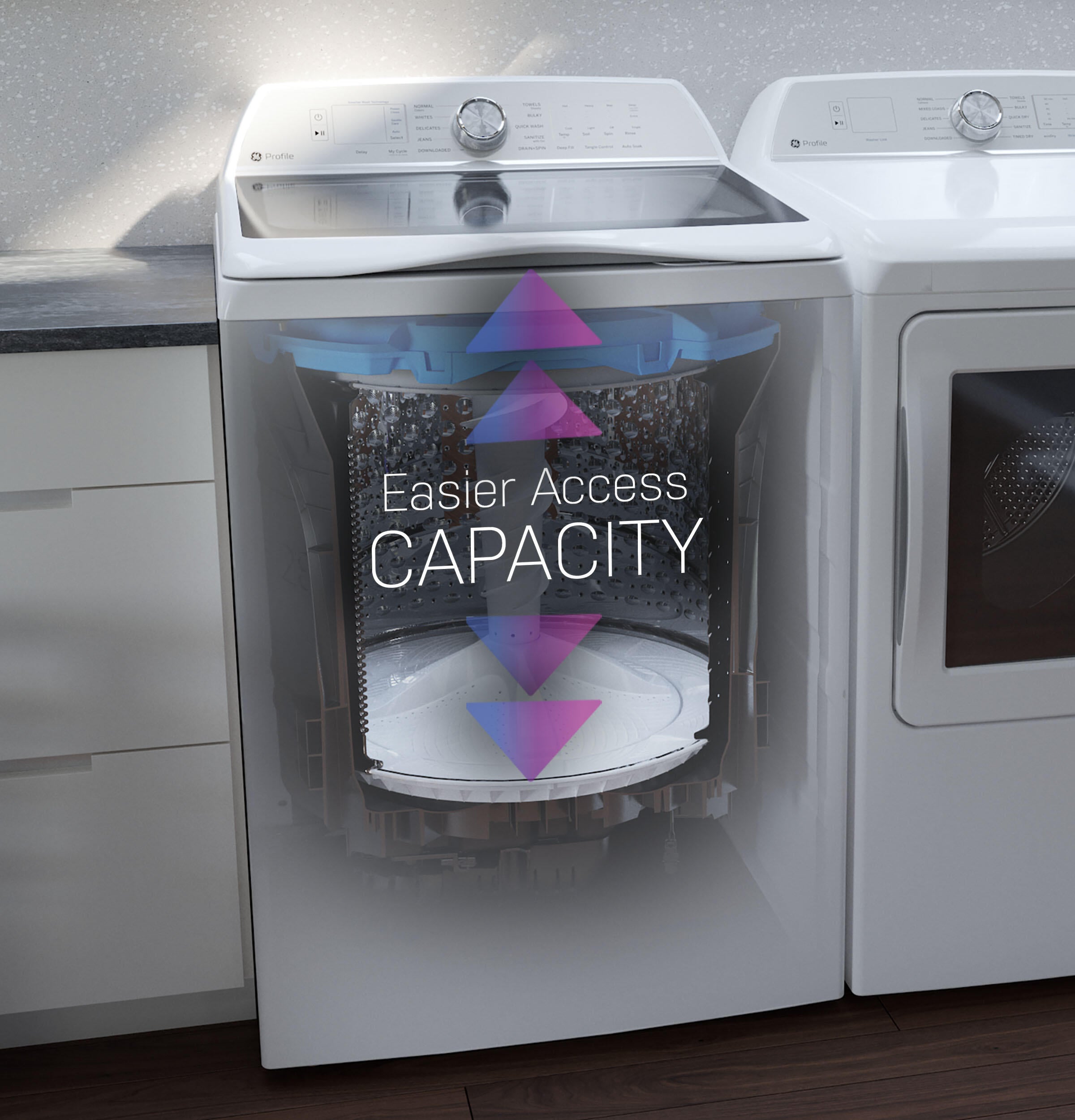 Ge Appliances PTW600BSRWS Ge Profile™ 5.0 Cu. Ft. Capacity Washer With Smarter Wash Technology And Flexdispense™