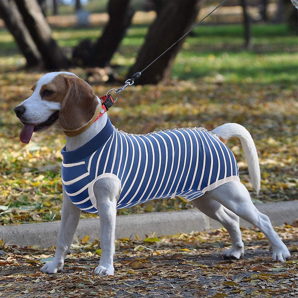 Dog Recovery Suit Cats Bodysuits For Abdominal Wounds Recovery Shirt For Male Female Pet Surgical Snugly-striped M