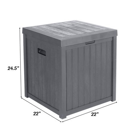 VINGLI 51 Gallon Plastic Deck Storage Box Indoor & Outdoor Lockable, Grey