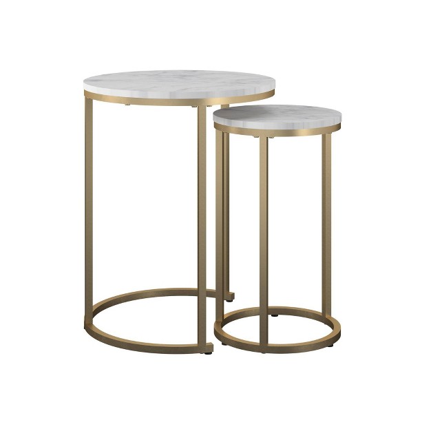 Amelia Nesting Tables Marble White Cosmoliving By Cosmopolitan