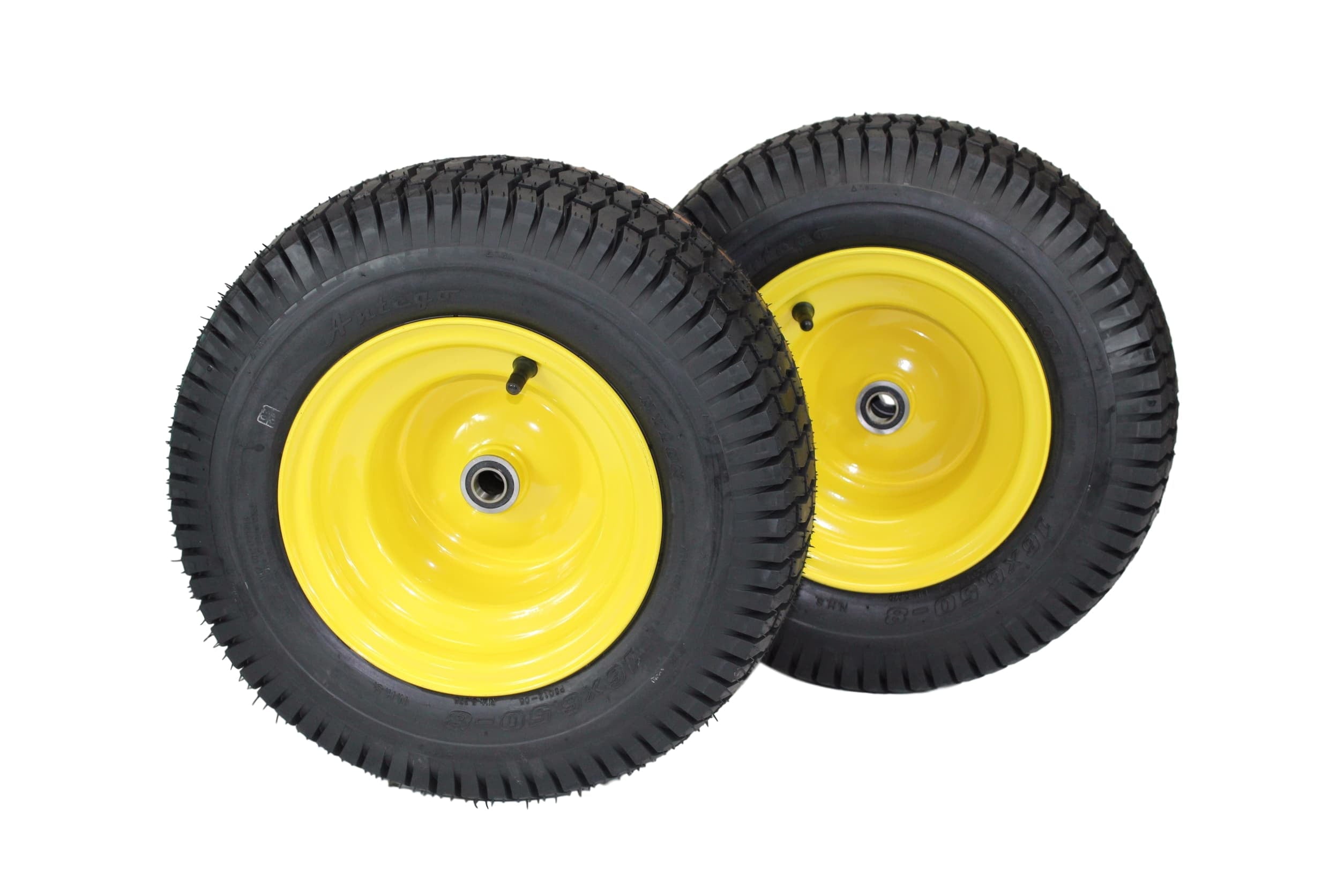 Antego Tire and Wheel (Set of 2) 16x6.50-8 Tires and Wheels 4 Ply for Lawn and Garden Mower Turf Tires .75