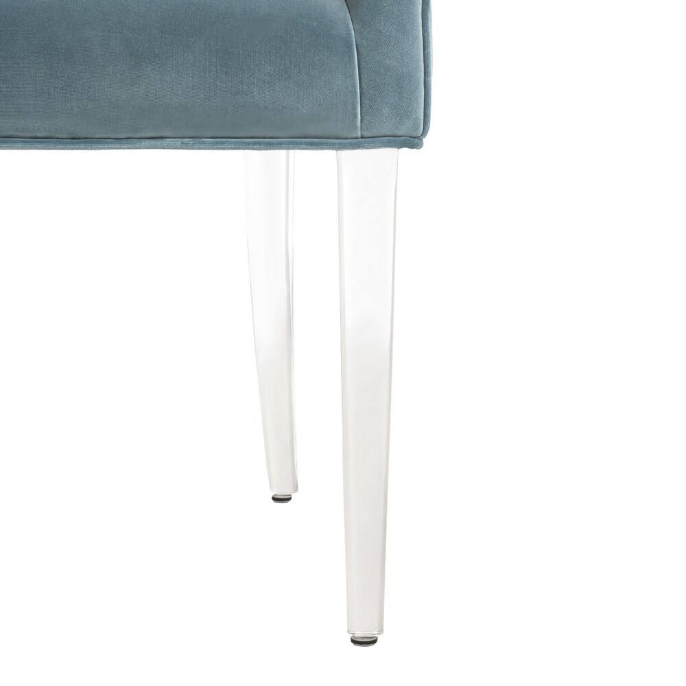 SAFAVIEH Couture De Luca Acrylic Leg Side Chair   Seafoam   22\