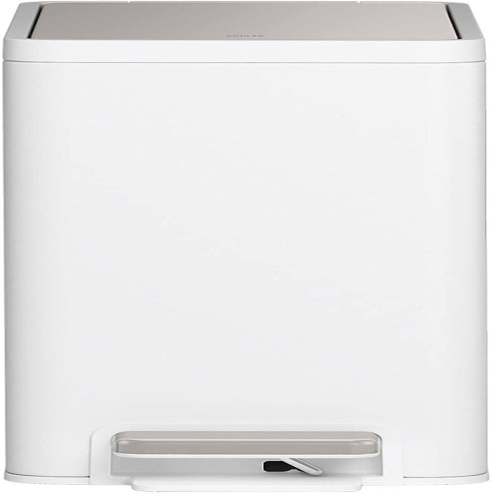 Dracelo 2.5 Gal. Small Trash Can with Quiet-Close Lid and Hand Free Foot Pedal in. White B07XTZ3RHX