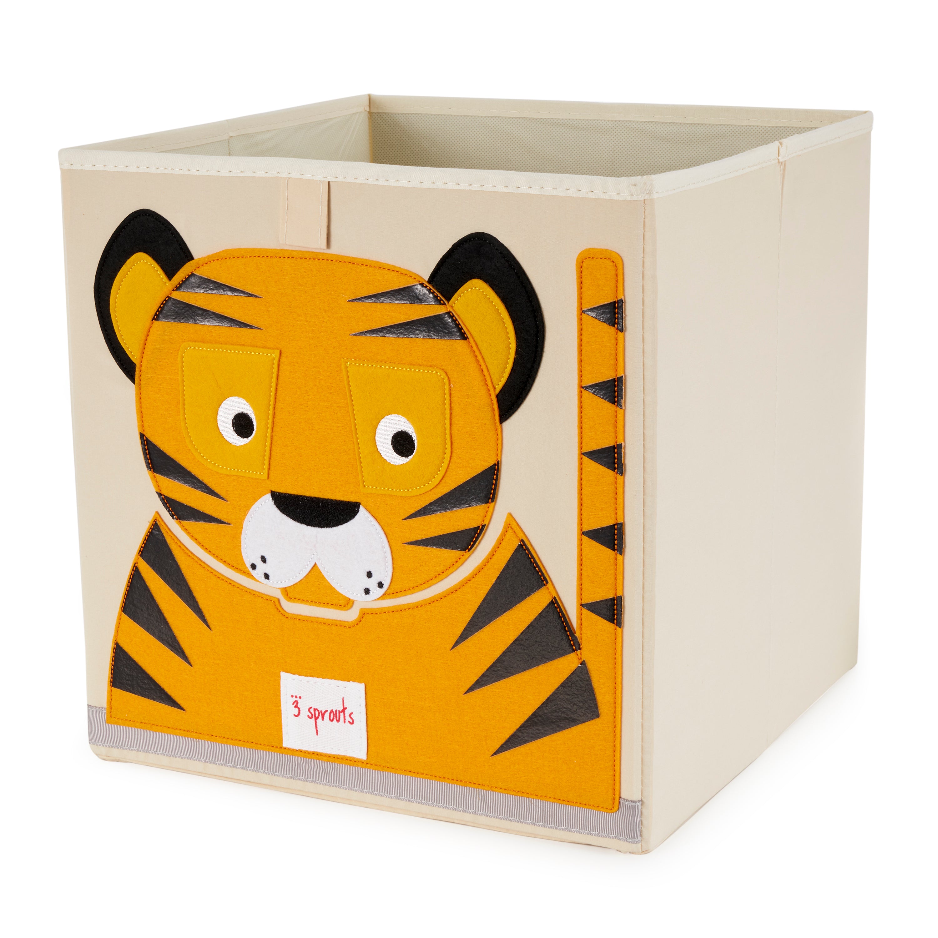 3 Sprouts Kids Foldable Fabric Penguin and Tiger Storage Cube Soft Toy Bins