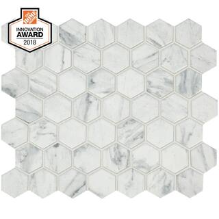 Lifeproof Carrara 10 in. x 12 in. x 6.35mm Ceramic Hexagon Mosaic Floor and Wall Tile (9.72 sq. ft.Case) LP5015HEXHD1P2