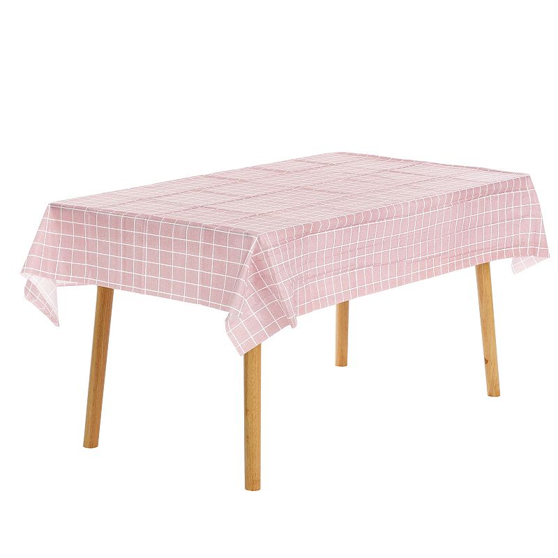 Rectangle Checkered Disposable Plastic Waterproof Table Covers 6 Pcs， 54 X 71