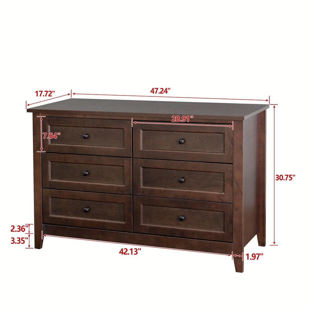 6 Drawers Dresser Cabinet  Versatile Storage Solution for Any Room