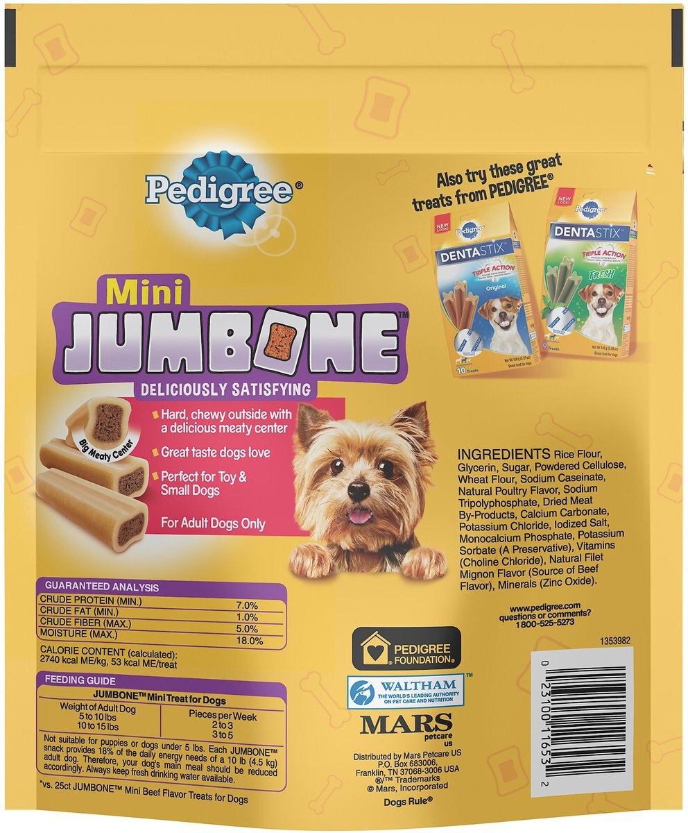 Pedigree Mini Jumbone Real Beef Flavor Dog Treats